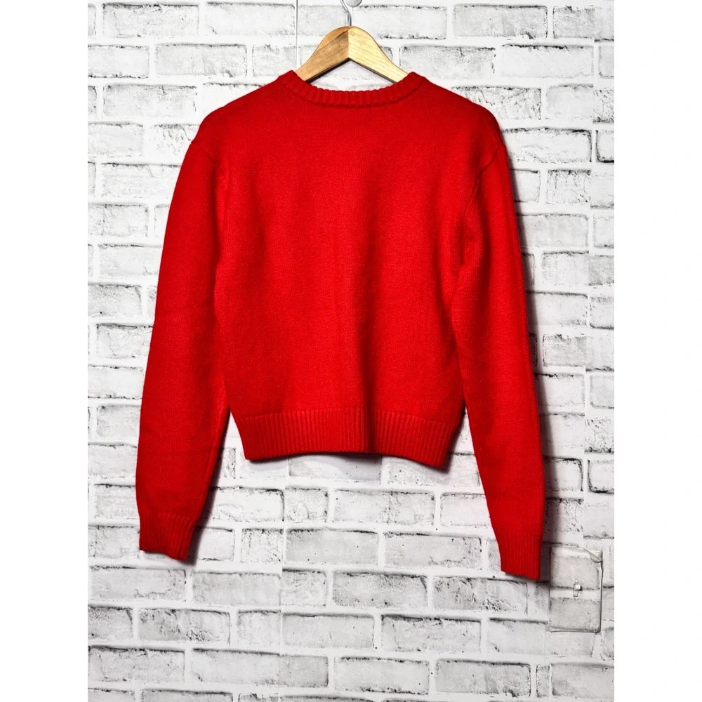 Good American Womens Red Grenadine Crewneck‎ Knit Sweater GSK0292 Size S NWT